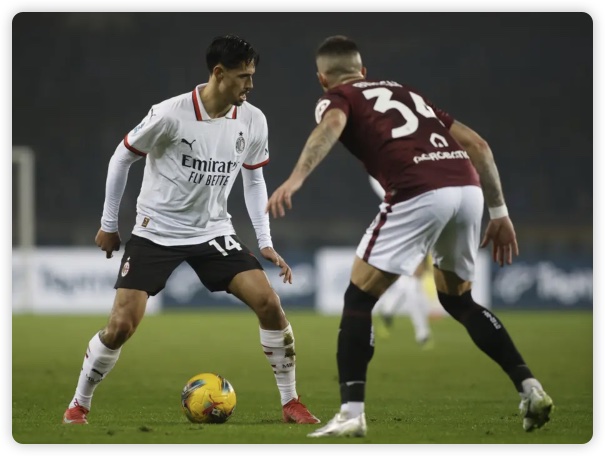 迈尼昂失误普利希奇丢点 米兰1-2都灵近4场1胜